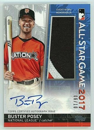 2017 Topps Update Buster Posey Auto Jumbo Patch All Star Game /10 Ssp Giants