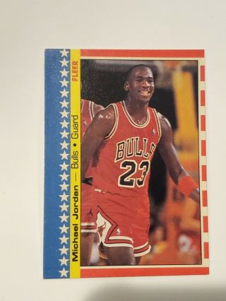 Michael Jordan 87 - 88 Fleer Sticker 2 Of 11.  2nd Year Fleer Card Of The Goat.