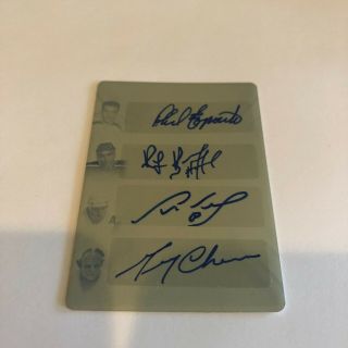 2019/20 Leaf Ultimate Signatures 4 Plate Neely,  Bourque,  Cheevers,  Espo 1/1