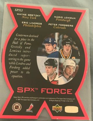 Wayne Gretzky/Mario Lemieux 1996 - 97 SP SPx Force 1 2