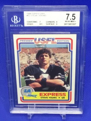 Steve Young 1984 Topps Usfl 52 Bgs Near 7.  5 0011951057