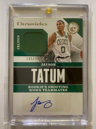 Jayson Tatum Rookie Jersey Auto 2017 - 18 Chronicles /199 Rc Hot Celtics