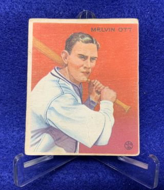 1933 Goudey 207 Mel Ott Rookie Baseball Card Big League Chewing Gum Ny Giants