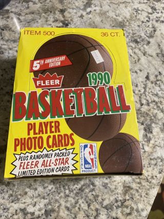 Fleer Nba 1990 - 91 Basketball Trading Cards Box Of 36 Wax Packs Jordan