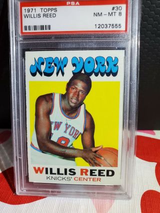1971 Topps 30 Willis Reed Psa 8 Nm - Mt,  York Knicks,  Nba
