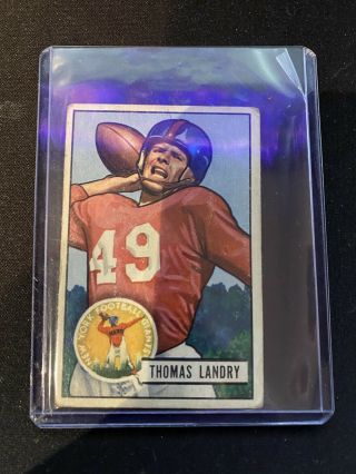 1951 Bowman Football 20 Tom Landry (york Giants) Rc