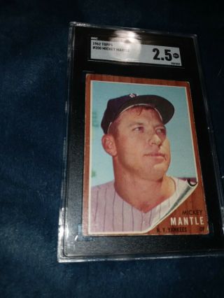 1962 Topps Mickey Mantle 200 Sgc 2.  5