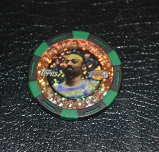 Rare Topps Poker Chip Green/gold Spek 095/199 Re.  Legend Wilt Chamberlain Lakers