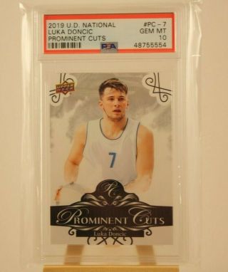 2019 Upper Deck National Convention Prominent Cuts Luka Doncic Psa 10