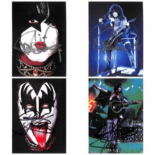 Kiss Deluxe Trading Card Autograph Set Of 4 Gene Simmons & Paul Stanley
