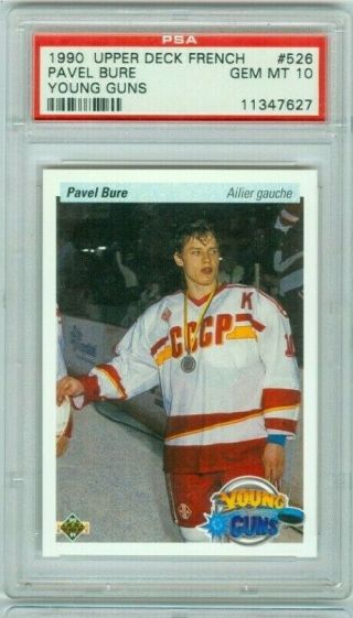 Psa 10 1990 Upper Deck French 526 Pavel Bure Rc Vancouver Canucks Russia Gem