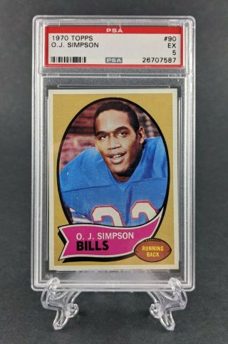 O.  J.  Simpson - 1970 Topps - Rookie (rc) Psa 5