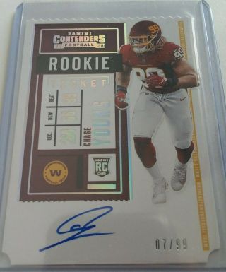 2020 Panini Contenders Chase Young Rookie Ticket Stub On Card Auto 07/99