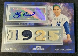 2008 Topps Sterling Yogi Berra Quad Jersey Bat Auto Autograph 7/10 Yankees Yb28