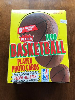 Fleer Nba 1990 - 91 Basketball Trading Cards Box Of 36 Wax Packs Jordan