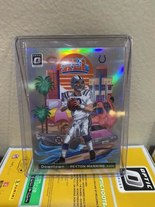 2020 Donruss Optic Downtown Peyton Manning Silver Refractor Sp Dt - 26 Colts