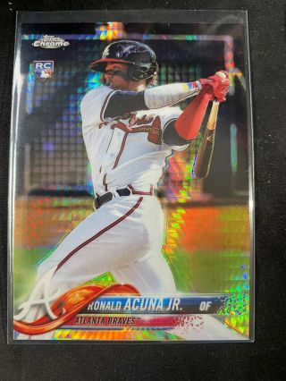 2018 Topps Chrome Ronald Acuna Prism Refractor Rookie 193