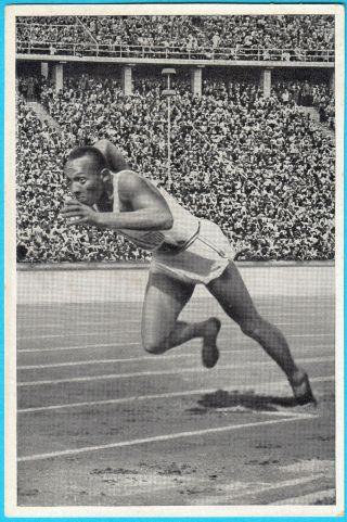 Jesse Owens - Olympic Games 1936 Berlin.  Gold On 200 Meter - Old German Card