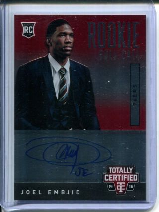 Joel Embiid 2014 - 15 Panini Totally Certified Rookie Roll Call Auto Autograph 249
