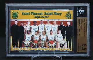 2003 Lebron James St Vincent St Mary High School 3x5” Gold Team Photo Bgs 9.  5 Rc