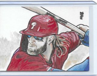2021 Topps Series 1 Bryce Harper Artist Sketch Card Ted Dastick Jr.  Phillies