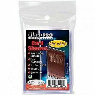 Ultra Pro 2 - 5/8 X 3 - 5/8 Inch Soft Card Sleeves,  Clear (100) 100pack 10000 Total