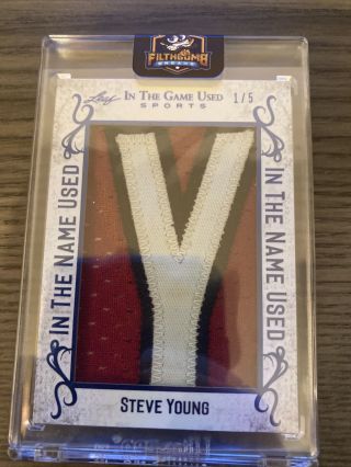 2020 Leaf In The Game Sports In The Name Steve Young " Y " 1/5 Hof 49ers