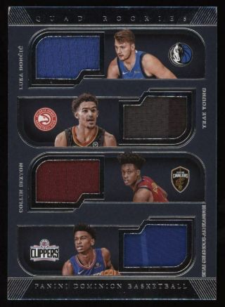 2018 - 19 Luka Doncic Trae Young Sexton Shai Panini Dominion Quad Patch Rc 49/99