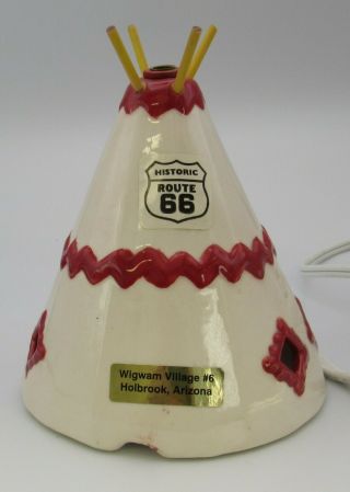 Vintage Wigwam Village 6 Holbrook,  Arizona Route 66 Ceramic Teepee Lamp