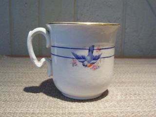 Vintage Bluebird China Shaving Mug Gold Trim Blue Bird Ex