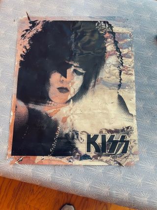 Vintage Kiss Paul Stanley Mylar Poster Aucoin 1977