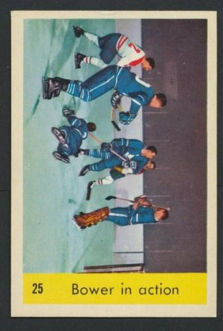 1959 - 60 Parky 25 Johnny Bower Hof Toronto Maple Leafs Vintage Nhl Hockey