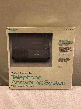 Vintage Radioshack Telephone Answering System Dual Cassette With Remote Control