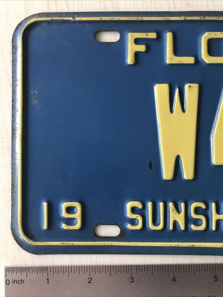 Vintage 1960 Florida HAM Radio License Plate Tag W4RE Sunshine State 2