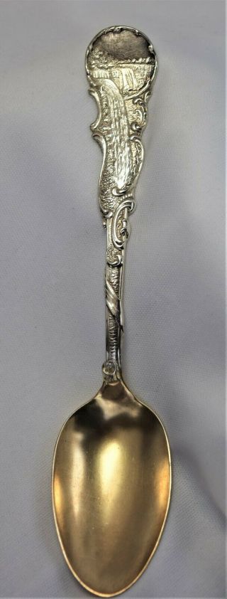 Early Vintage 5 7/8 " Long Niagara Falls Sterling Silver Souvenir Spoon