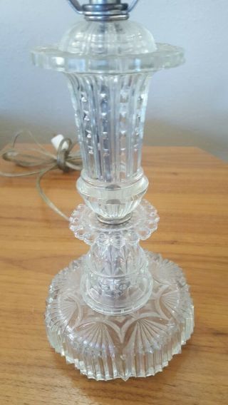 Vintage Clear Cut Glass Table Boudoir Accent Lamp Rewired