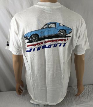 Vtg Corvette Stingray T - Shirt Xl Route 66 White 80’s Ben Desoto