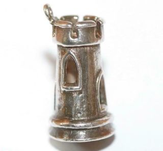 Rare Rook Chess Piece English Castle Sterling Silver Vintage Charm With Gift Box