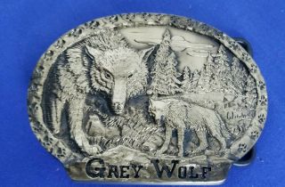 Vintage High Mesa Solid Bronze Grey Wolf Belt Buckle - 1983 Endangered Species