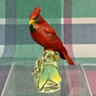 Vintage Signed House Of Goebel Entirely Hand Painted Red Cardinal Figurine Italy