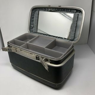 Vtg 1970 Samsonite Silhouette Makeup Train Case Overnight Hard Bag Luggage Gray