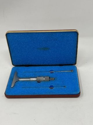 Vintage Central Tool Co Depth Micrometer Case - Made In Usa