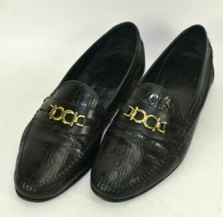 Vintage Rosina Ferragamo Schiavone Horsebit Loafers Shoes Womens Sz 9.  5 M Black