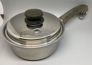 Vintage Saladmaster Stainless Steel 18 - 8 Tri - Clad 1qt Quart Sauce Pan/wvapor Lid