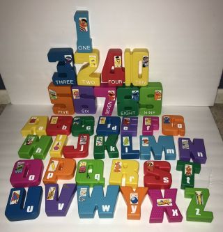 Vintage Tyco Sesame Street Alphabet Letters & Numbers Plastic Complete