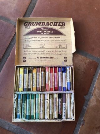 Vintage Grumbacher Finest Soft Chalk Pastel Set 2 24 Total