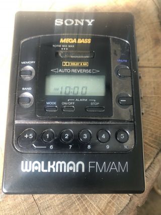 Vintage Sony Wm - F2085 Mega Bass Walkman Cassette Tape Player & Radio