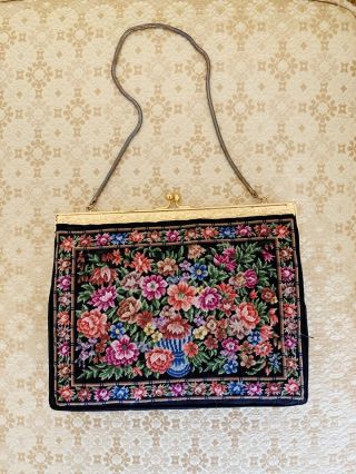 Vintage Floral Tapestry Purse