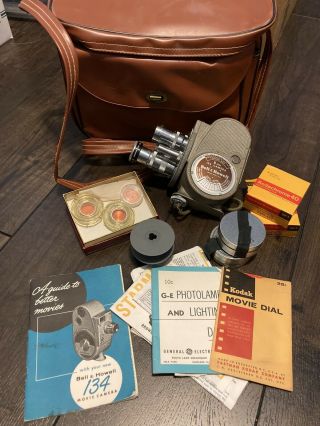 Vintage 8mm Bell & Howell Movie Camera With Accessories