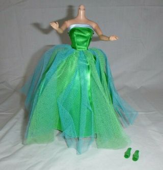 Vtg 1963 - 64 Mattel Barbie Senior Prom Complete Dress Shoes Missing Pearls 951
